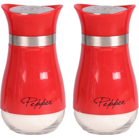 Salière et poivrière élégantes avec fond en verre transparent Compactes pour la cuisine et la salle à manger (1/5)