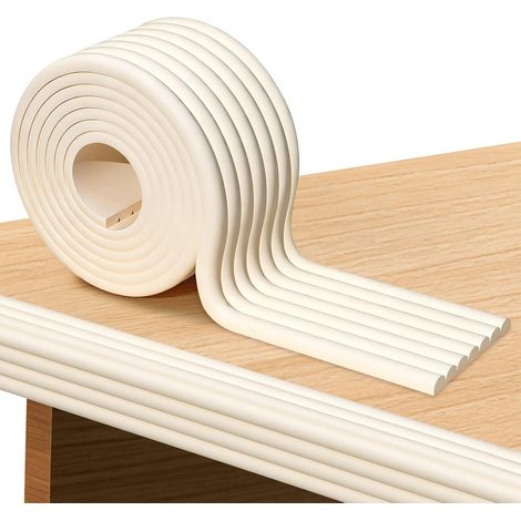 Protection Coin de Table Bébé, Protection des Bords pour Meubles, 200cmx80mmx8mm W-Forme Universel Rouleau en Mousse, Protections Angle Table Bebe, Kit de Sécurité pour Bébé Enfants (Beige) (1/5)
