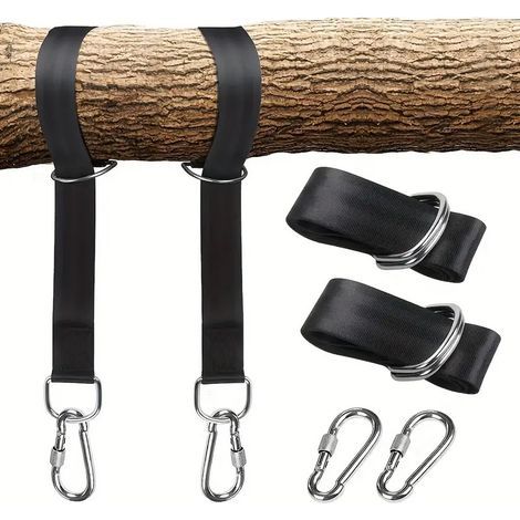 Sangle de suspension pour balançoire robuste, capacité de charge maximale de 500 kg, avec mousqueton, adaptée au camping en parc familial (1/5)