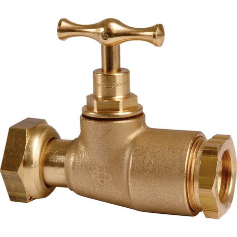 Robinet d'arrêt après compteur d'eau avec tête potence - Huot - pour tube PE semi-rigide - Femelle (1/2)