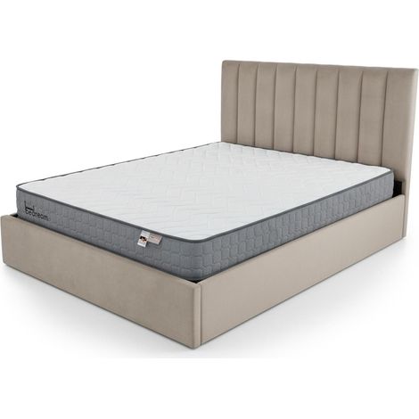 Pack Lit-coffre Songe + Matelas Bedream 160x200cm Velours Taupe