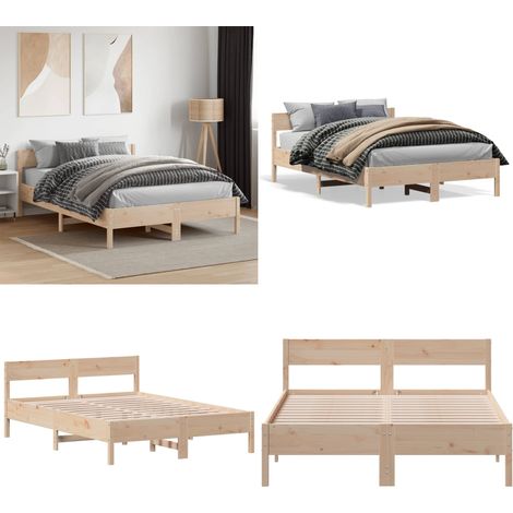 Letto senza Materasso 120x190 cm in Legno Massello di Pino - Letto in legno - Letto in pino