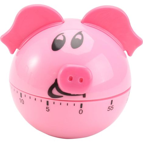 Temporizador mecánico con forma de cerdo para cocina, recordatorio para niños y niñas, cuenta regresiva digital de 5 minutos.