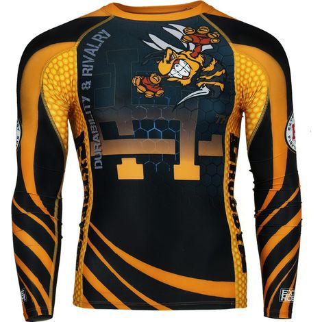 Maglia a maniche lunghe da uomo rashguard angry wasp taglia S nera