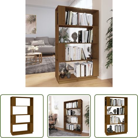 vidaXL Raumteiler -  Bücherregal/Raumteiler Honigbraun 80x25x132 cm Massivholz (1/5)