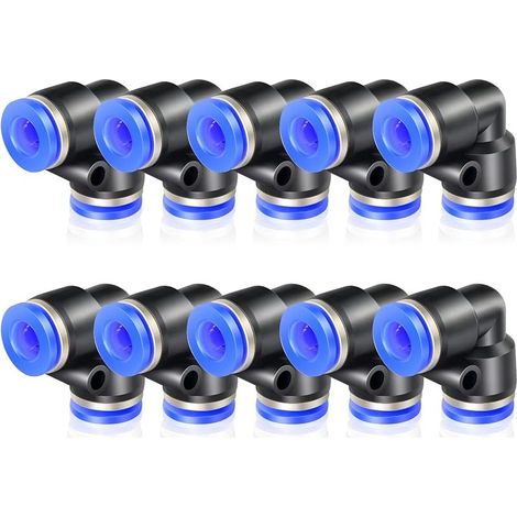 10 Pcs Coude 8mm Tube OD Push to Connect Tube Pneumatique Raccords Push Lock (PV8) (1/5)