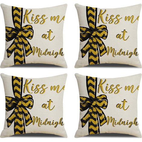 Bonne année Housses de coussin décoratives pour le Nouvel An et les fêtes d'hiver, parfaites pour décorer votre canapé ou votre fauteuil