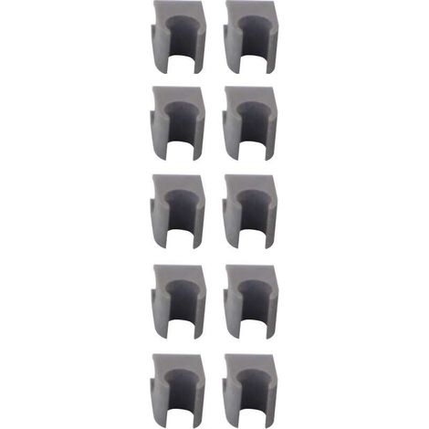 10x Connecteur croisé de séparateur de garde corps rond Ø10mm Cuisine Salle de bain Chambre Rangement Organisateur Rangement Tube Tuyau Crédence Optimisation, PVC gris