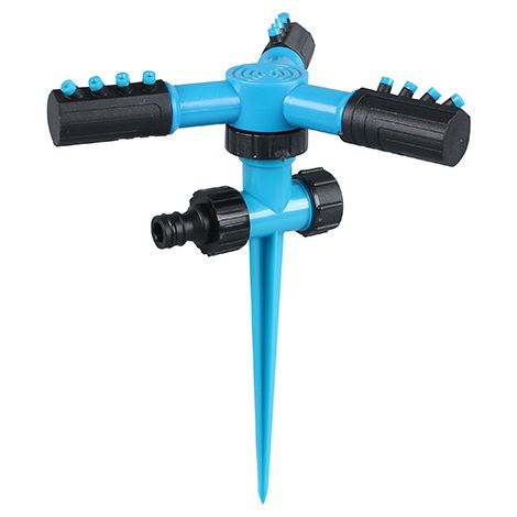Kunststoff-Gartensprinkler, 360° automatischer Rasensprinkler, Wassersprinkler, langlebiger 3-Arm-Sprüher für Garten- und Pastoralbewässerung (1/4)