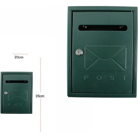 TrAdE Shop Traesio - Cassetta Della Posta Postale Box Lettere In Metallo Esterno Verde 26x20cm 64915 -