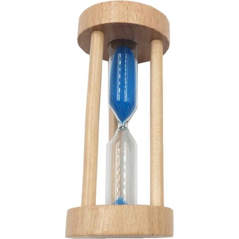 Sablier Minuteur en Bois Bleu de 3 Décoration Élégante en Verre pour (1/5)