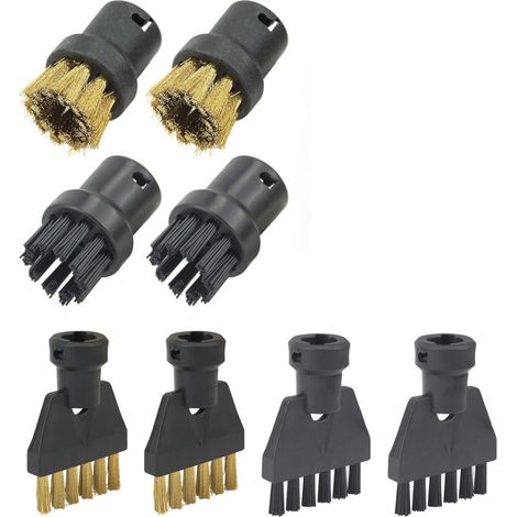 Accessoires Pour Nettoyeur À Vapeur - Brosses Rotondes - Buse D'aspiration - Buse Puissante - Pour Armoires De Cuisine Sol Voitures Fenêtres - Lot De 8 Pièces (1/5)