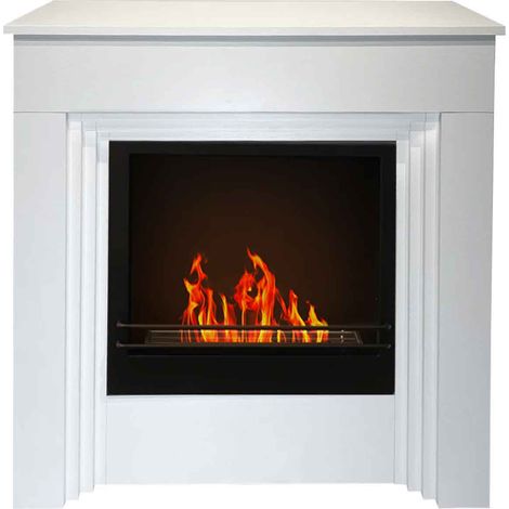 Bellini - Bioethanol-Holzboden-Kamin 96x35xH96 cm, weiss