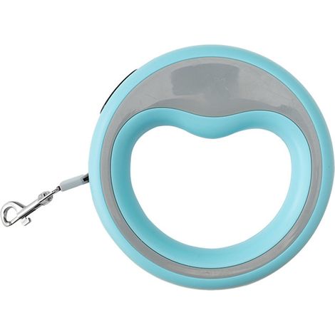 Laisse rétractable ergonomique et robuste pour chien et chat, avec enrouleur automatique, bleue. Idéale pour les promenades et l'éducation de votre animal. (1/4)