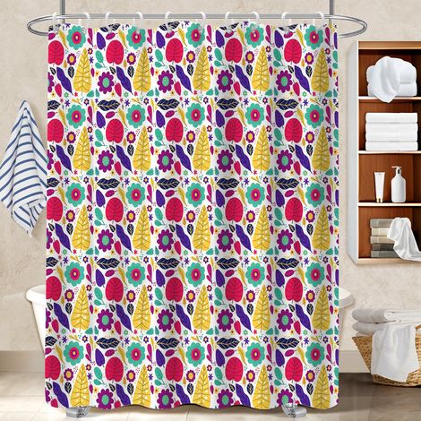Rideau de douche imperméable en polyester 180x180 avec motif rideau imperméable pour une ambiance tropicale et dépaysante (1/5)