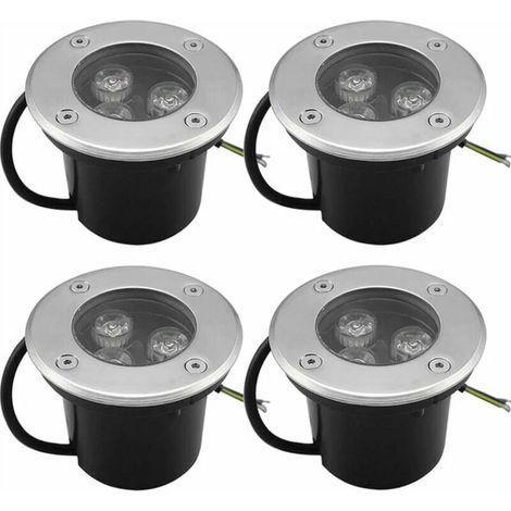 Lot de 4 spots LED encastrables extérieurs 3W IP65 270 lumens ronds pour terrasse et jardin L (1/5)