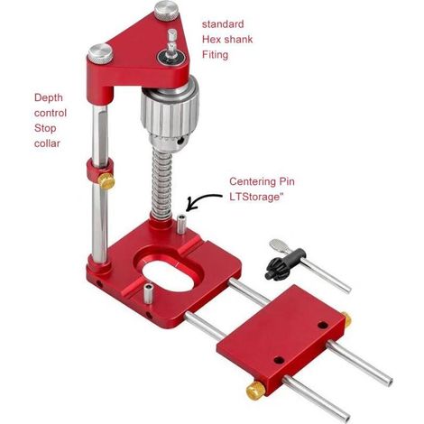 Localisateur de perçage de ceinture, localisateur de travail du bois-1pcs-Base en alliage d'aluminium rouge