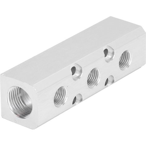 Collecteur pneumatique de distribution d'air, connecteur répartiteur, entrée G1/2, sortie G1/4, 30 x 30 mm, SY30-02-3F (1/5)