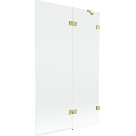 Mexen Lunar Duschabtrennung 2-flügelig rechts 110 x 150 cm, transparent, gebürstet gold - 897-110-100-55-00-P (1/5)