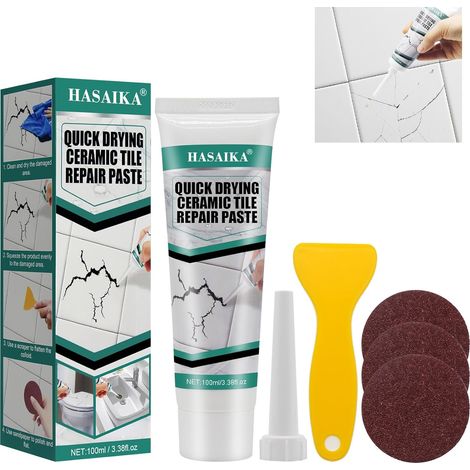 Crème de Réparation Murale, Pâte répare Carreaux, Agent Repair Cream avec Grattoir et Buse Pointue Pâte Adhésive Forte,pour réparer efficacement les Trous,Fissures,Graffitis (1/5)