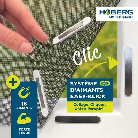 Zanzariera con innovativo sistema di fissaggio magnetico. Zanzariera fino a 150 x 130 cm, ritagliabile su misura. Non sono necessari fori o viti. Fissaggio con 16 magneti. [Nero] (1/4)