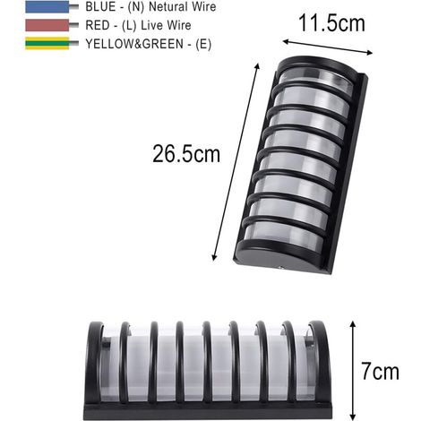 Applique da parete a LED moderna e impermeabile IP65 per uso interno/esterno, 10W, 1100lm, bianco caldo 3000K, ideale per scale, giardino, ingresso, terrazzo e patio. (1/4)