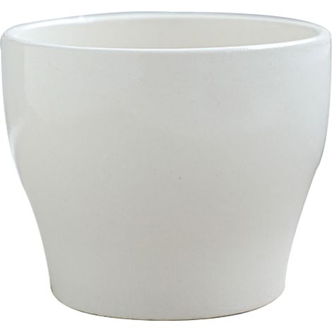 Pot De Fleurs En Céramique - Avec Trou De Drainage Et Soucoupe - Pour Intérieur Et Extérieur - Blanc Simple - Lot De 1 (1/5)