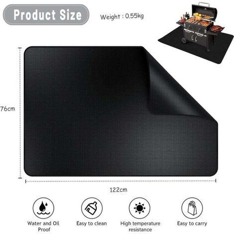 Tapis Lgnifuge Tapis de Braséros Rectangle Tapis de Gril de Protection Anti-feu Fire Pit Mat de Protector pour Extérieur Foyers Terrasse Sol Décoratif Pelouse BBQ Camping - Taille 122x76CM