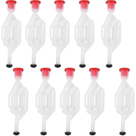 Lot de 10 clapets anti-retour pour la fermentation du vin et de la bière, barboteurs étanches à l'eau, soupapes d'échappement pour le brassage domestique, cuves de fermentation et outils de brassage m (1/5)