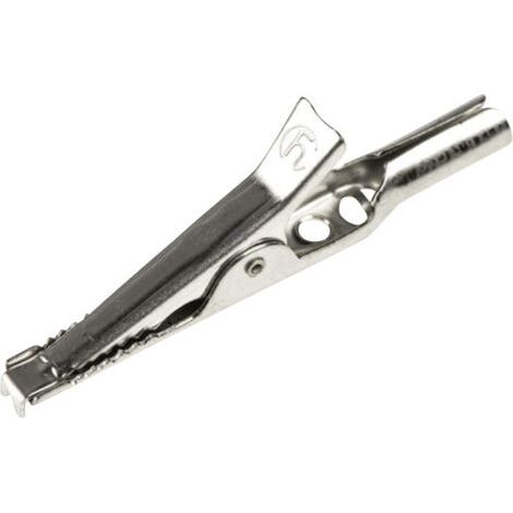 Pince crocodile fine 4 A argent Hirschmann Test & Measurement 930122000 Plage de serrage max.: 10 mm (1/5)