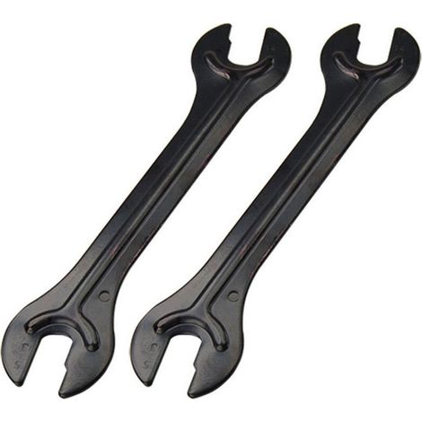 royaluxe - Clé à Fourche Clés à Double Extrémité Clé Plate en Acier Clé à Cônes Outil de Retrait de Moyeu pour Vélo 13/14 / 15/16 mm, 2 Pièces,le noir, (1/5)