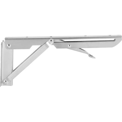 Triangular Stainless Steel Bracket, 10 Inch Folding Bracket, Sturdy Wall Shelf for Home Storage (1/5)
