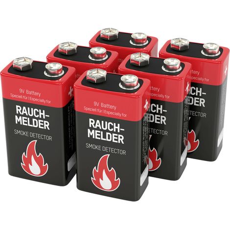 6 ANSMANN Alkaline longlife Rauchmelder 9V Block Batterien - Premium Qualität (1/3)