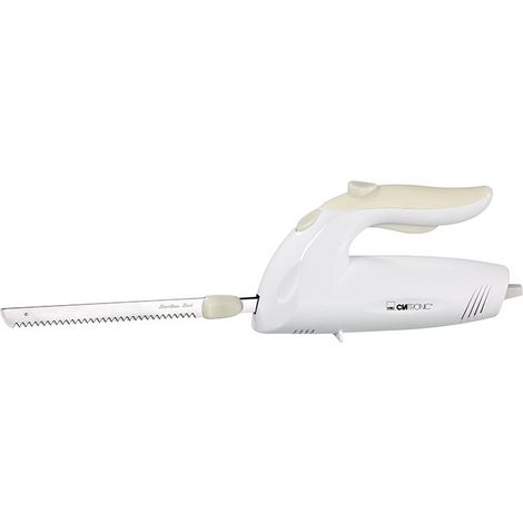 Couteau électrique 180 W – Lames en acier inoxydable – Découpe rapide viandes et pains – Design blanc élégant – Clatronic (1/10)