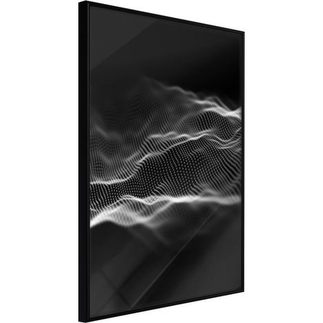 Affiche Murale Encadrée "Sound Wave" 30 x 42 cm Noir
