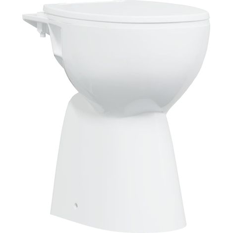 Rimless Toilet 7 cm Extra Height Soft Close Ceramic White vidaXL