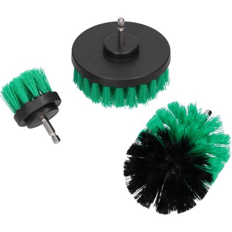 Ensemble de 3 brosses de nettoyage électriques pour perceuse, idéales pour le nettoyage des meubles, tapis et cuisines. (1/5)