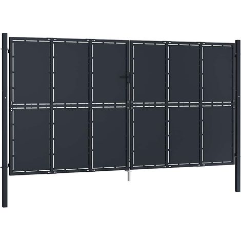 Maison Exclusive - Zahradní brána ocelová 400 x 200 cm antracitová (1/5)