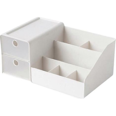 Online Store - Vitrine cosmétique unisexe pour adultes, grande capacité, avec 2 tiroirs, fixation par tension, finition plastique polie (1/5)