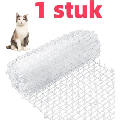 article - Tapis anti-pics pour chat - Maille rayée - Tapis d'extérieur anti-pics - Plastique - 30100CM - Wit (1/5)