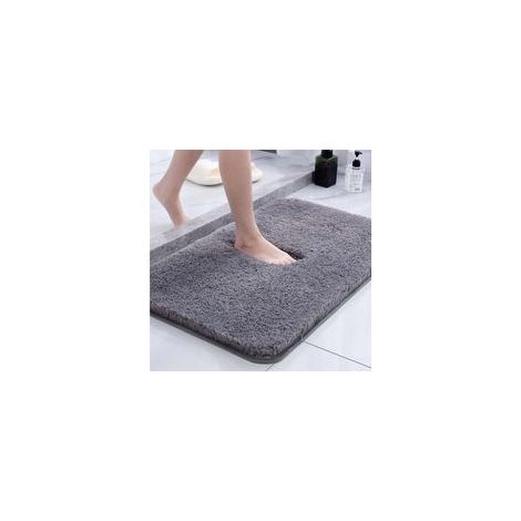 Tappetino da bagno antiscivolo, tappetino in peluche ultra morbido, tappetino assorbente, tappetino da bagno soffice, dimensioni: 20x32 pollici, grigio scuro - Crezuo