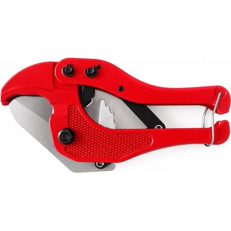 Coupe-tube PVC et PEX – 15-42 mm – Cliquet – Rouge – Coupes nettes – Plomberie et bricolage (1/5)