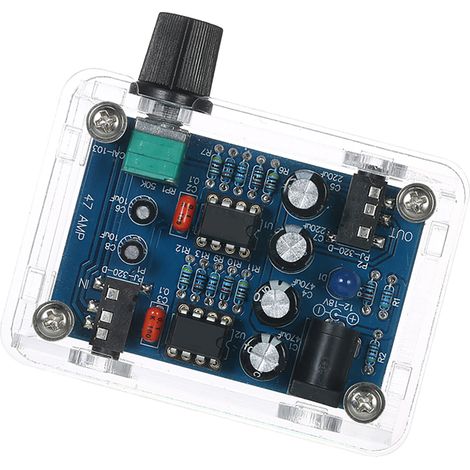 Kit d'amplificateur de casque Hi-Fi NE5532 DIY 47 ampères avec boîtier transparent DC9V-18V (1/5)
