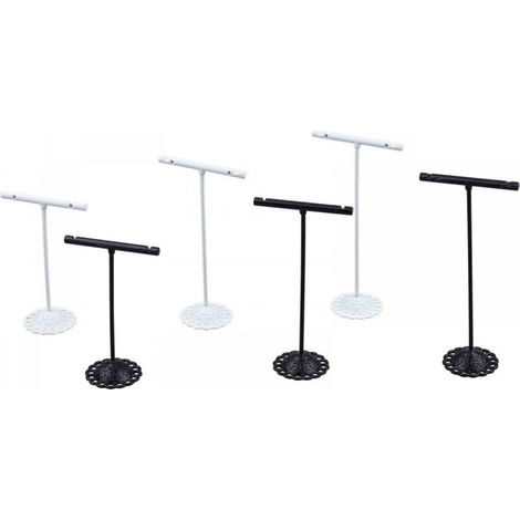 6Pcs Boucle d'oreille T Stand Fer T Bar Boucle d'oreille Affichage Bijoux Vitrine Organisateur Présentoir, 3 Hauteurs (1/5)