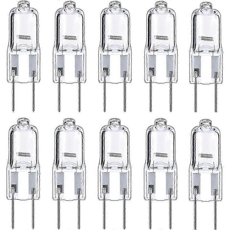 Lot de 10 ampoules halogènes G6.35 à 2 broches, 12 V, 35 W, blanc chaud 2700 K, pour lustres, spots sur rail, éclairage extérieur et lampes de bureau. (1/5)