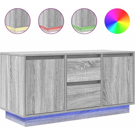 Mobile TV Armadietto TV Mobile Porta TV con Luci LED Grigio Sonoma 100x41x50 cm (1/5)