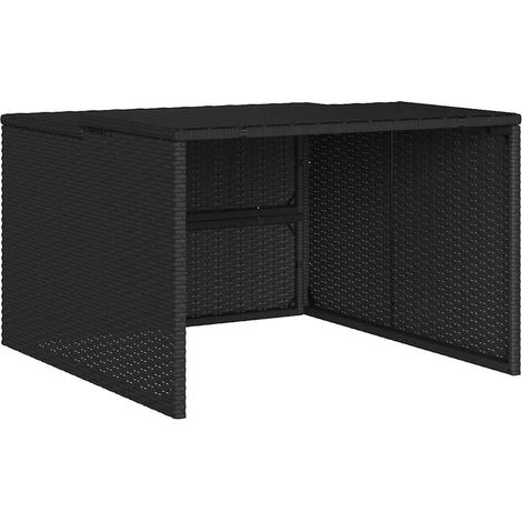 Garage pour robot tondeuse noir 86x90x52/57 cm résine tressée (1/5)