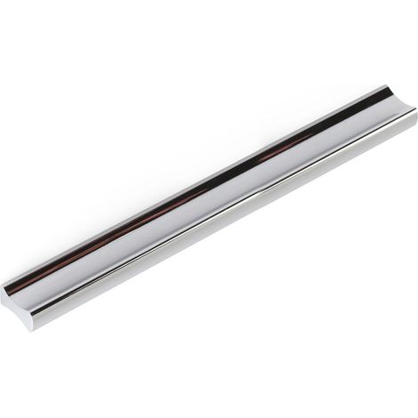 Asa de aluminio con acabado cromo brillo, dimensiones:150x9x17mm y entrepuntos:128mm -