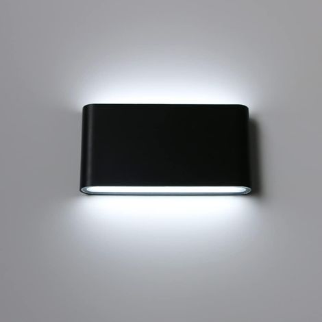 6W LED Applique Murale Extérieure Étanche Aluminium Appliques Murales Porche Jardin Couloir Applique Murale Intérieure Applique Murale Blanc Froid 6000K (Noir)