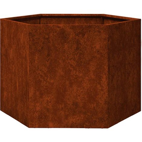 Jardinière Bac à fleurs Rouillé 60x60x45 cm Acier corten (1/5)